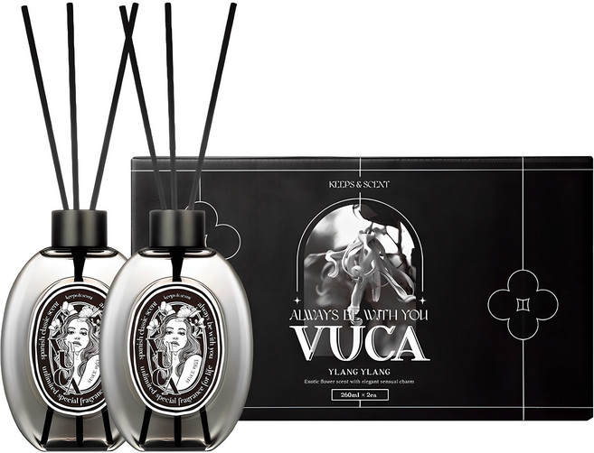 뷰카 센트 클래식 대용량 디퓨저 선물세트, 일랑일랑, 260ml, 2개