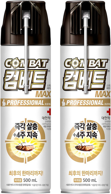 컴배트 프로페셔널 맥스 바퀴용 살충제, 500ml, 2개