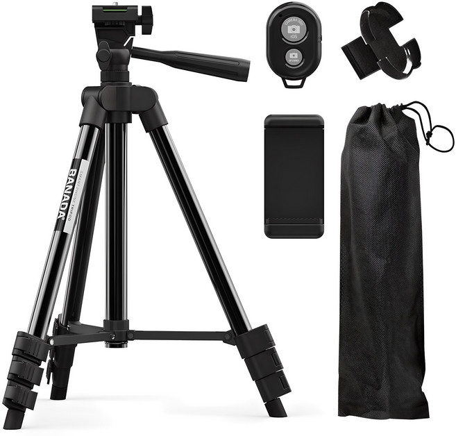 BANADA 스마트폰 4단 삼각대 5종 세트, BND-B2TP4001, 블랙, 1세트