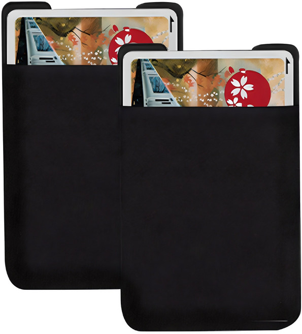 신지모루 파스텔 파우치 접착식 카드 케이스, Black, 2개