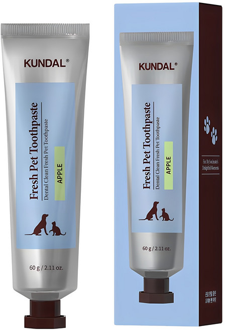 쿤달 덴탈 클린 프레쉬 펫 치약 사과향, 60g, 1개