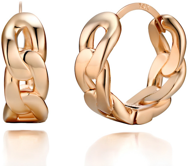 Elle Accessories 女款14K包金圈形耳環 ELGPEE368