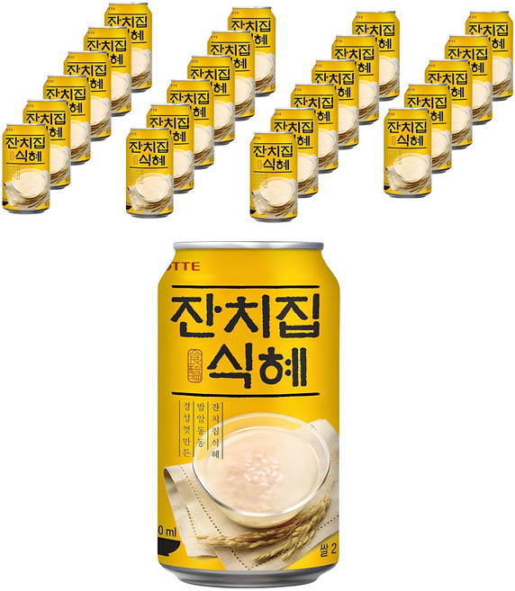 롯데칠성음료 잔칫집 식혜, 340ml, 24개