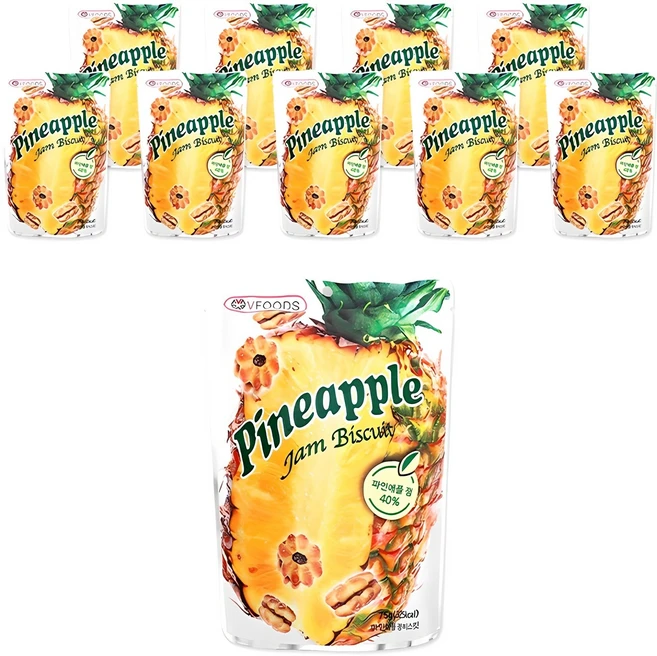 VFOODS 파인애플 잼 비스킷, 75g, 10개 - 쿠팡