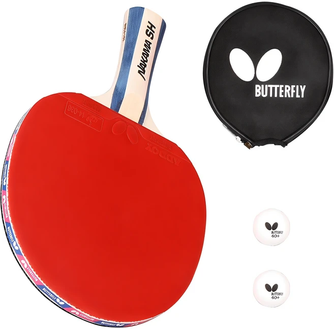 버터플라이 탁구 라켓 + 케이스 + 공 2p, NAKAMA SH, 1세트 - 쿠팡