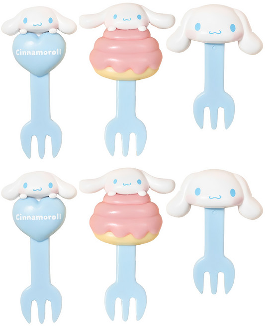 보프렌즈 산리오 시나모롤 도시락 포크픽, 6개, 1세트