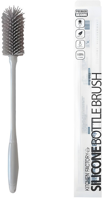 키친팩토리 파스텔 실리콘 병 세척솔, 모던그레이, 1개