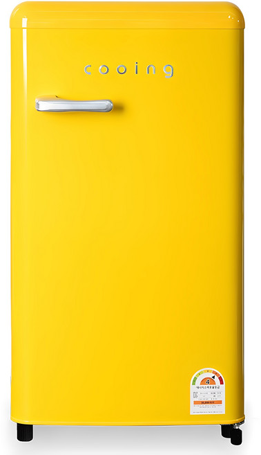 쿠잉전자 레트로 소형 냉장고 REF-S92Y, 퓨어옐로우