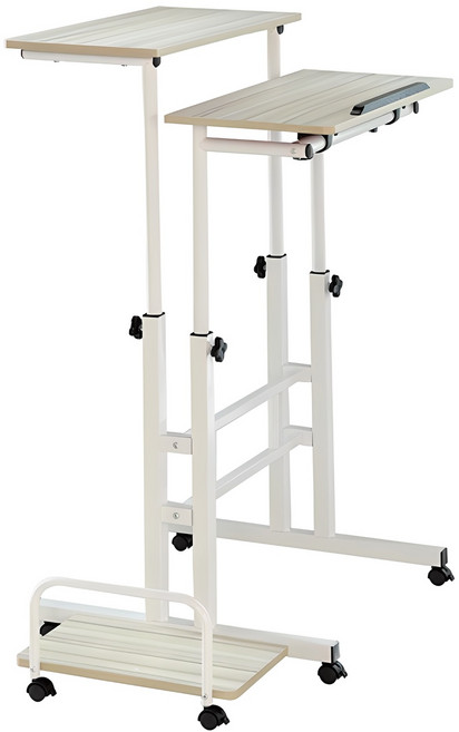 생활살림 높낮이 조절 스탠딩 테이블 일반형, 우드