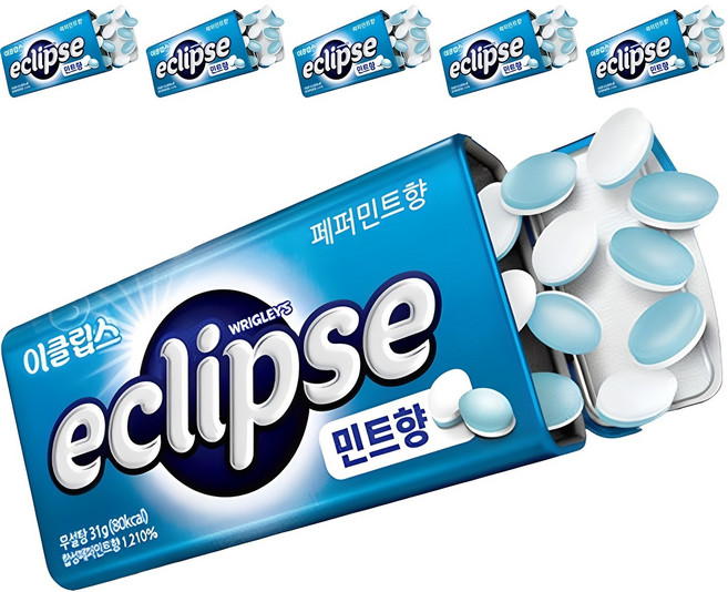 이클립스 페퍼민트향 캔디, 34g, 6개