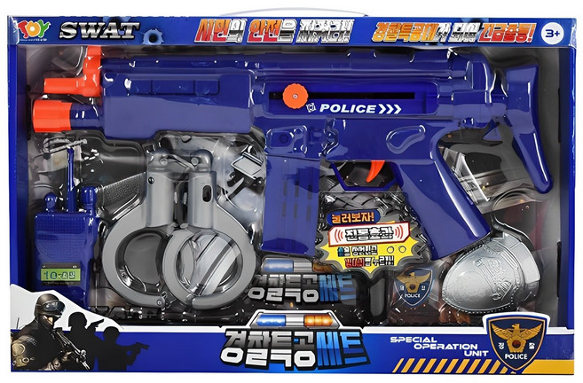 토이앤토이 경찰특공세트 역활놀이장난감, 혼합색상, 1개