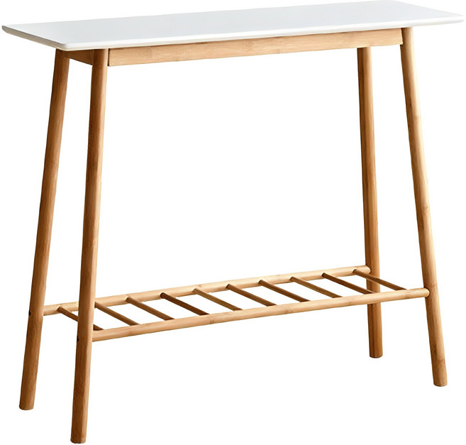 앳홈 원목 홈바 사이드테이블, 화이트 + 원목미색