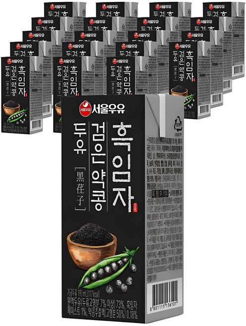 서울우유 흑임자 검은 약콩 두유, 190ml, 20개