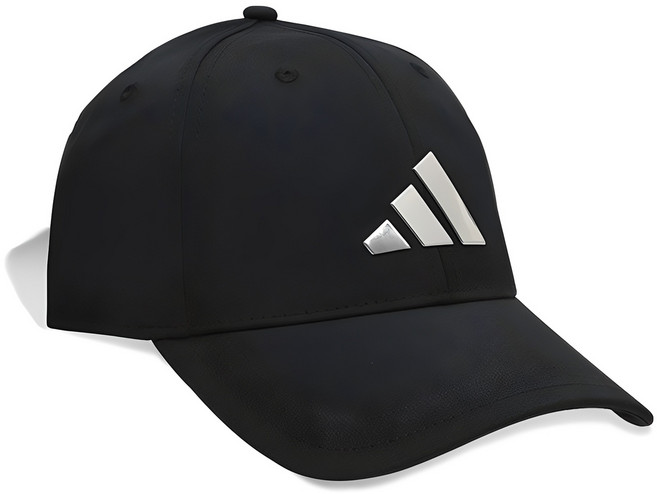 아디다스 남성용 SMU 메탈 캡 모자, 블랙, 1개