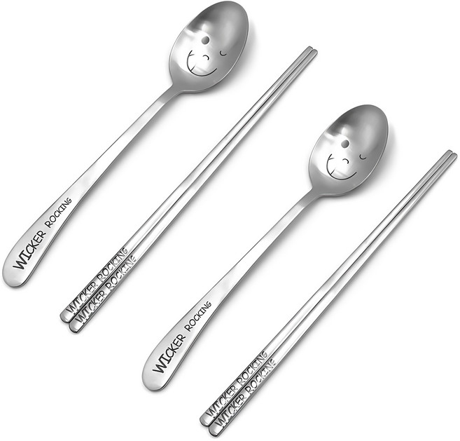 윙커 수저세트 어린이 수저세트, 숟가락 + 젓가락, 2세트