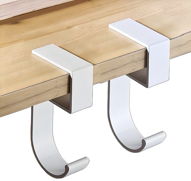 에스앤큐 간편 거치 휴대용 가방걸이, 화이트, 2개