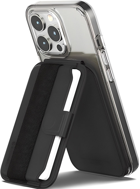 신지모루 맥세이프 M 풀탭 스탠드 카드 지갑 거치대 휴대폰 케이스, 블랙, 1개 - 맥세이프 카드케이스