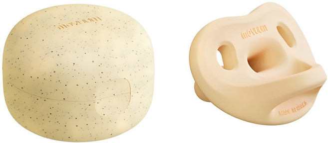 모윰 올 실리콘 마카롱 쪽쪽이 노리개젖꼭지 + 전용 케이스, 1단계(1~3개월), 망고샤베트, 1세트