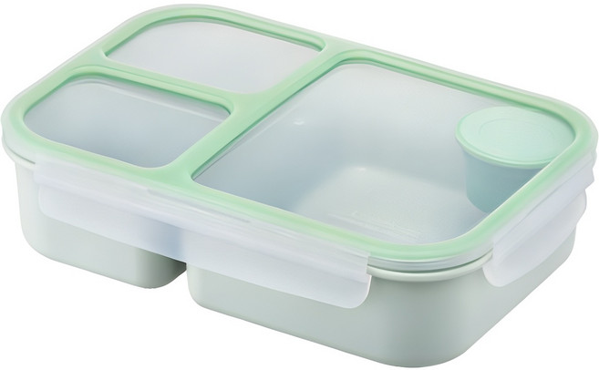 락앤락 3칸 나눔 도시락 밀폐용기 크리미메론 1.5L, 1개, 단품