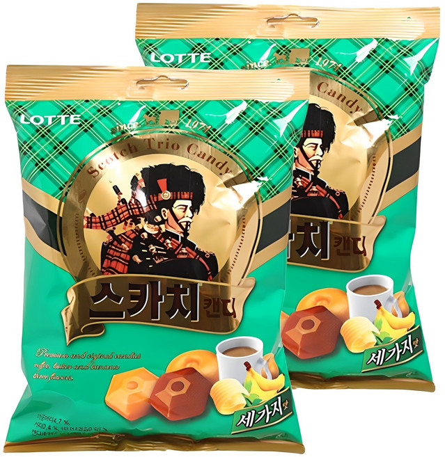 롯데웰푸드 스카치캔디 세가지맛, 317g, 2개