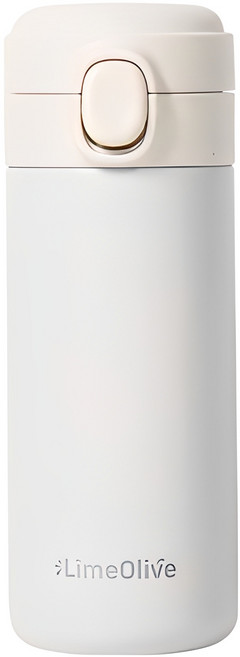 라임올리브 뮤티드 파스텔 보온보냉병, 화이트, 350ml, 1개