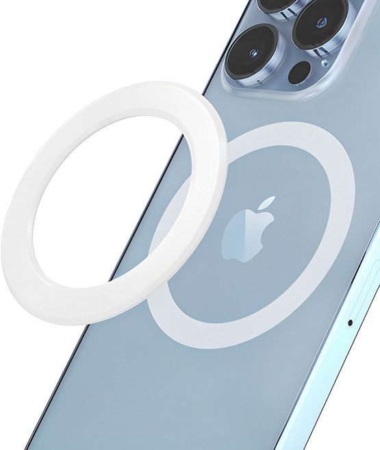 신지모루 전기종 맥세이프 호환 M 링 플레이트 자석 스티커, 화이트, 1개