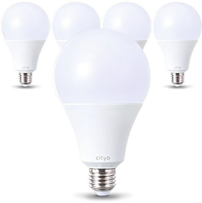 씨티오 LED 화이트 전구 20W, 전구색, 5개