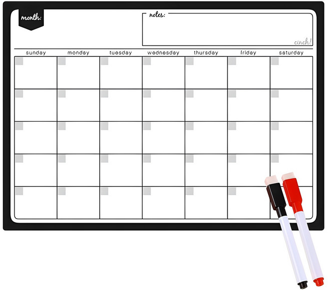 해피앤몰 자석 월간 달력 보드 + 마카펜 2p 세트, 1세트