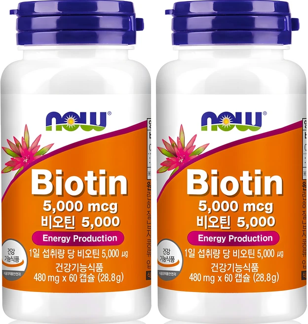 나우푸드 비오틴 5000, 60정, 2개 - 쿠팡