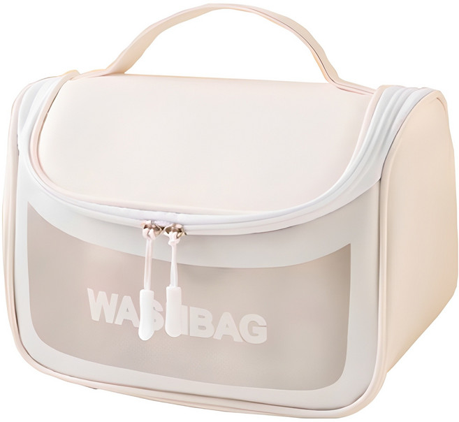 디오셀 세면도구 화장품 수납정리 파우치, 화이트, 1개