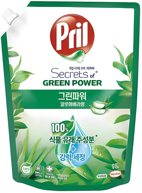 프릴 시크릿 오브 그린파워 알로에베라 주방세제, 1L, 1개