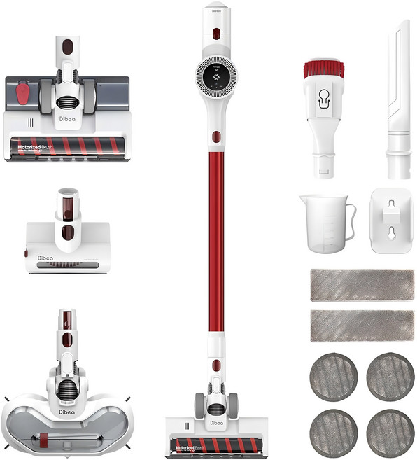 디베아 무선청소기 올인원 뉴 + 소프트 롤러 브러시 + 전동 회전 물걸레 + 간편 물걸레 키트 + 극세사 물걸레 6p + 침구 브러시 + 2 in 1 브러시 + 틈새 브러시 ALL IN 1 NEW, 화이트