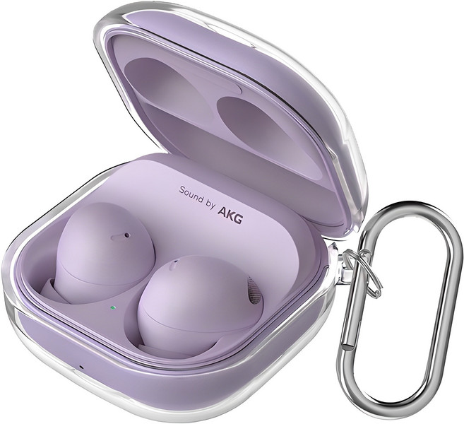 신지모루 변색방지 TPU 투명케이스 + 카라비너, 버즈 FE, 버즈 2, 프로, 2프로, 라이브, 클리어, 1세트