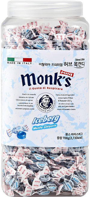 Monks 아이스버그 허브 목캔디, 700g, 1개