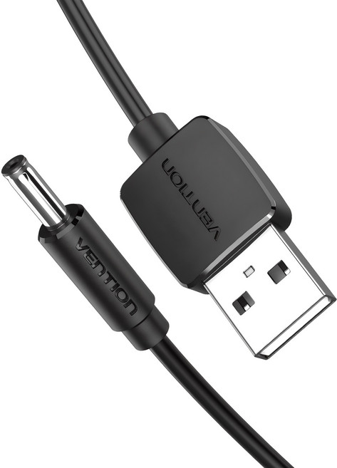 벤션 USB A-DC 3.5mm 충전케이블 CEX, 1m, 블랙, 1개