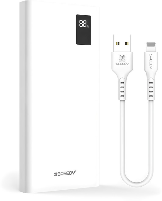 스피디 슬림핏 PD 20W 고속충전 보조배터리 10000mAh 멀티단자 + 20W 8핀 케이블, SPE-B2PA10DPQ(8핀), 화이트