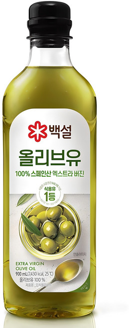 백설 엑스트라버진 압착 올리브유, 900ml, 1개