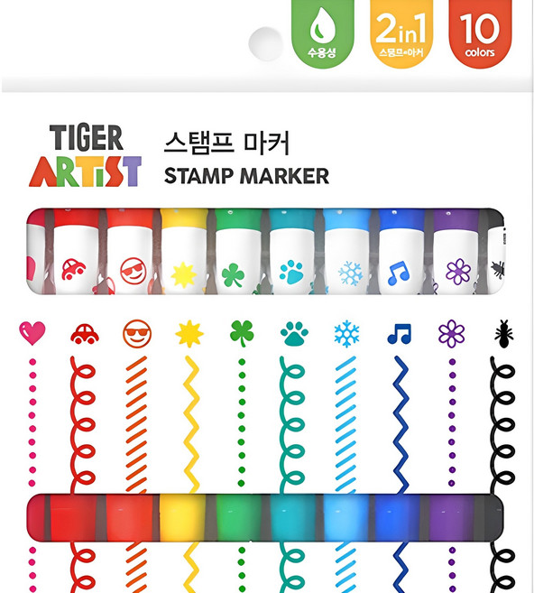 마이리틀타이거 스탬프 마커 세트, 10색, 1세트