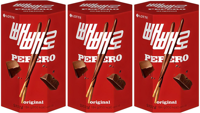 빼빼로 오리지널, 184g, 3개