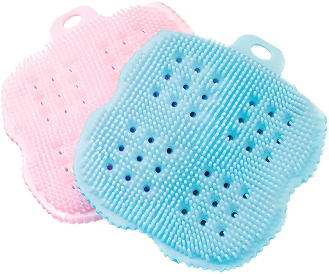 비비또 실리콘 베이비 타월, 핑크 + 스카이블루, 2개 - 쿠팡