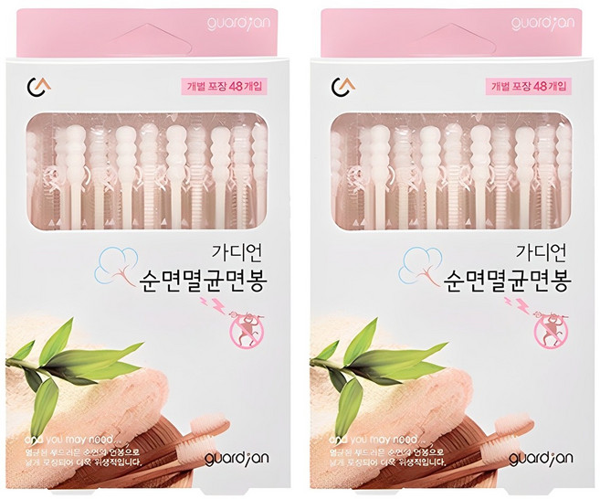가디언몰 순면 멸균 면봉, 48개입, 2개