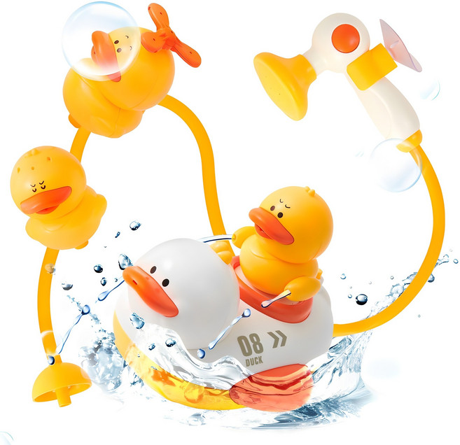 리틀클라우드 유아 목욕놀이 보트 장난감, 오리, 1세트