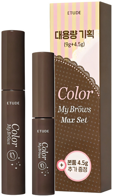 에뛰드 청순 거짓 브라우 카라 4.5g + 9g 대용량 세트, 1호 리치 브라운, 1개