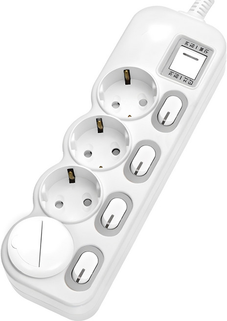 에코파워탭 LED 개별 과부하차단 멀티탭 전선형 4구 EPM-L304SS + 안전커버, 2m, 화이트 + 랜덤 발송, 1개