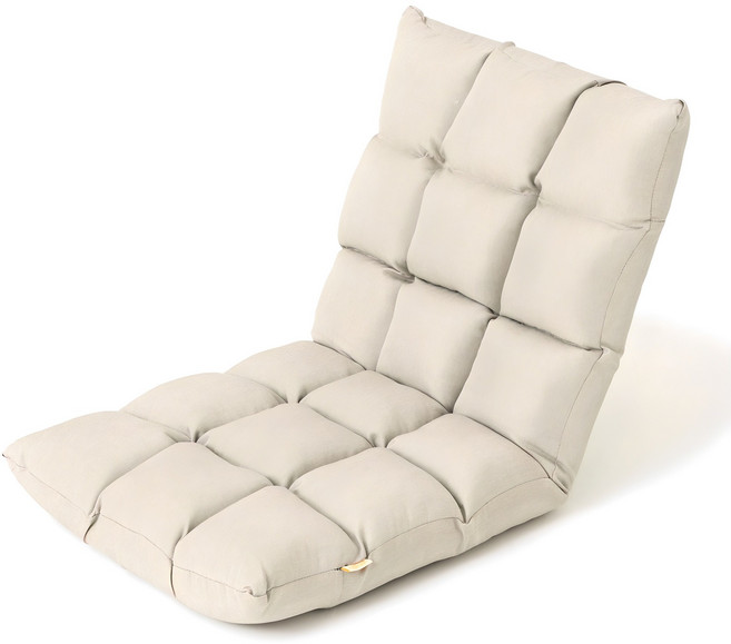 코멧 5단 각도조절 패브릭 좌식의자, 오트밀