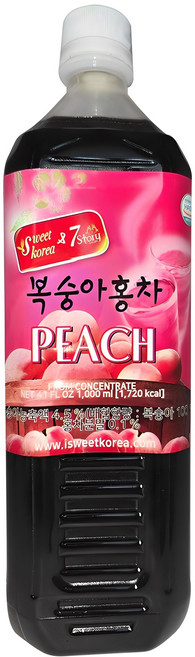 스위트 코리아 복숭아 홍차, 1L, 1개