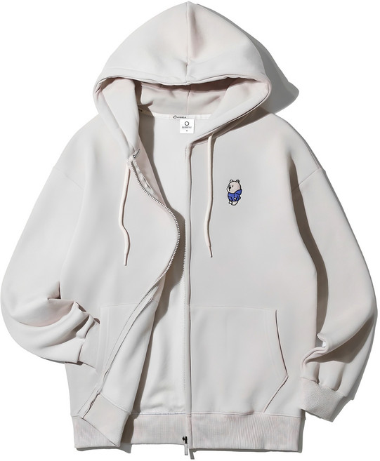 앨빈클로 남녀공용 곰돌이 자수 후드집업 AZH658