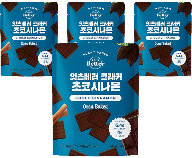 잇츠베러 크래커 초코시나몬, 45g, 4개
