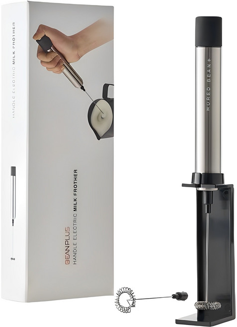 빈플러스 핸들 전동 우유거품기, 혼합색상, 1개