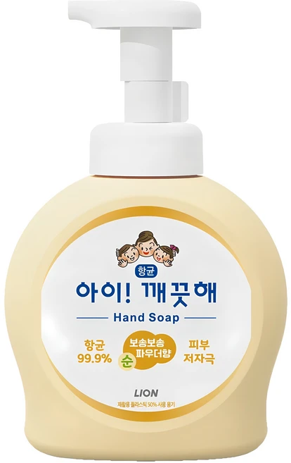 아이깨끗해 항균 폼 핸드솝 순 보송보송 파우더향, 490ml, 1개 - 쿠팡
